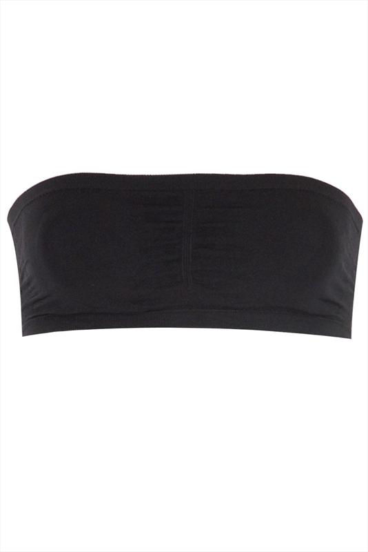 Plus Size Black Seamless Padded Non-Wired Bandeau Bra | Yours Clothing 3