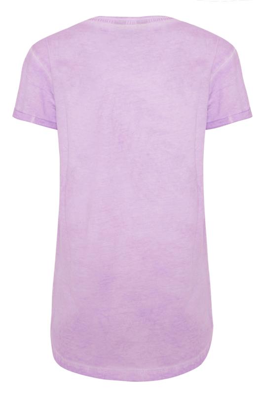 LTS Tall Purple Lilac Heart Studded T-Shirt 6