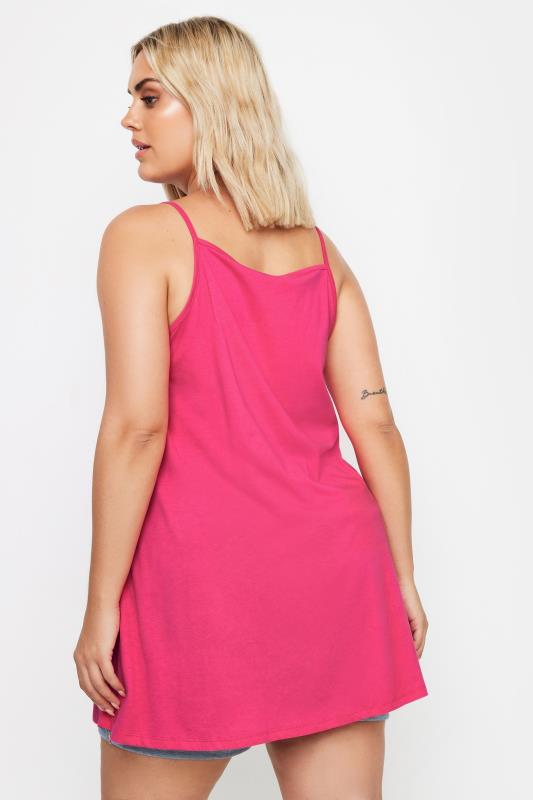 YOURS Curve Plus Size Pink Crochet Vest Top | Yours Clothing  3
