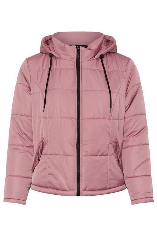 Plus Size  YOURS Curve Pink Boxy Short Padded Coat
