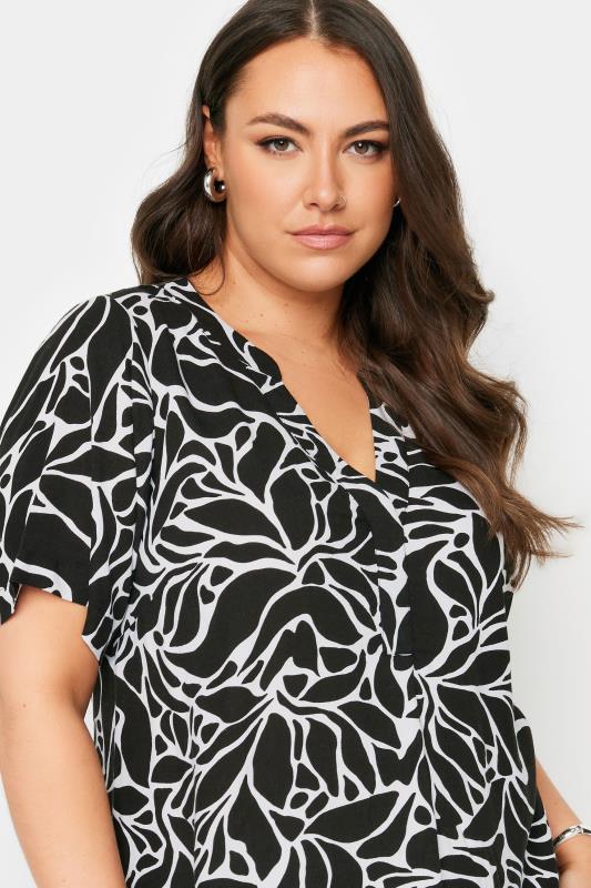 YOURS Plus Size Black Abstract Print Tunic Dress | Yours Clothing 4