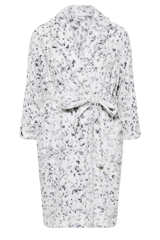 Plus Size White Animal Print Dressing Gown | Yours Clothing 6