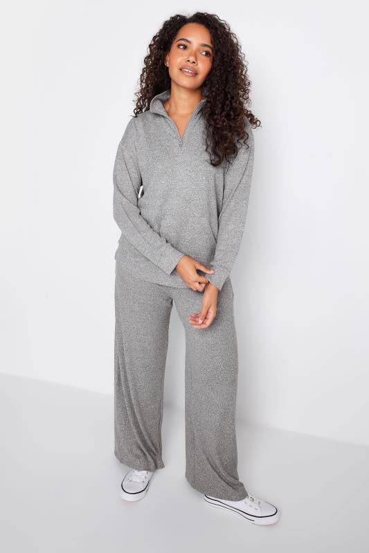 M&Co Grey Soft Touch Zip Lounge Top | M&Co 2