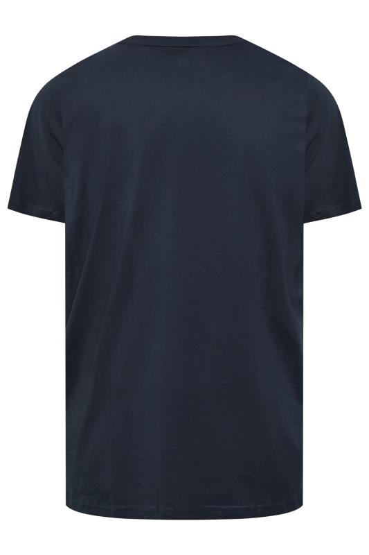 LAMBRETTA Big & Tall Navy Blue Circular Logo Print T-Shirt 4