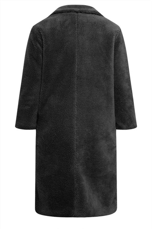 YOURS Plus Size Black Teddy Maxi Coat | Yours Clothing 7
