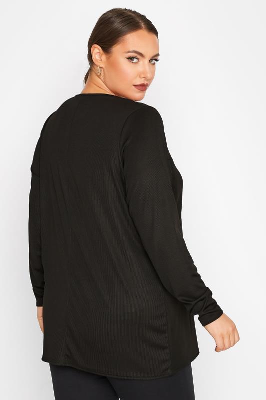 LIMITED COLLECTION Curve Black Ribbed Cut Out Top 3