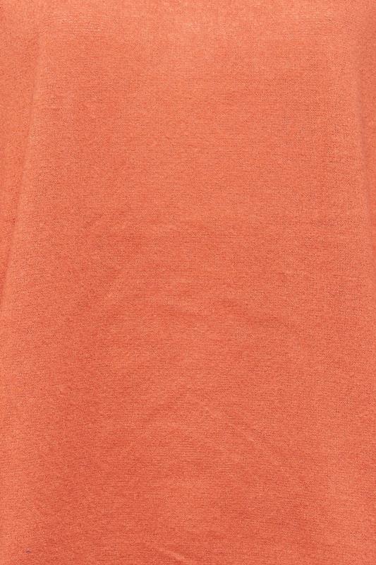 Plus Size Orange V-Neck Soft Touch Fleece Sweatshirt | Yours Clothing 5