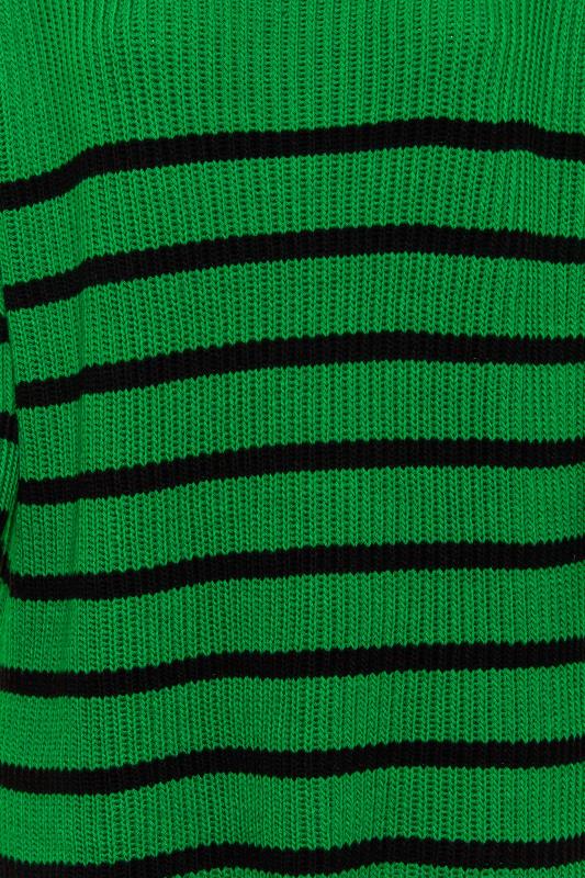 YOURS LUXURY Plus Size Green Stripe High Neck Jumper | Yours Clothing 6