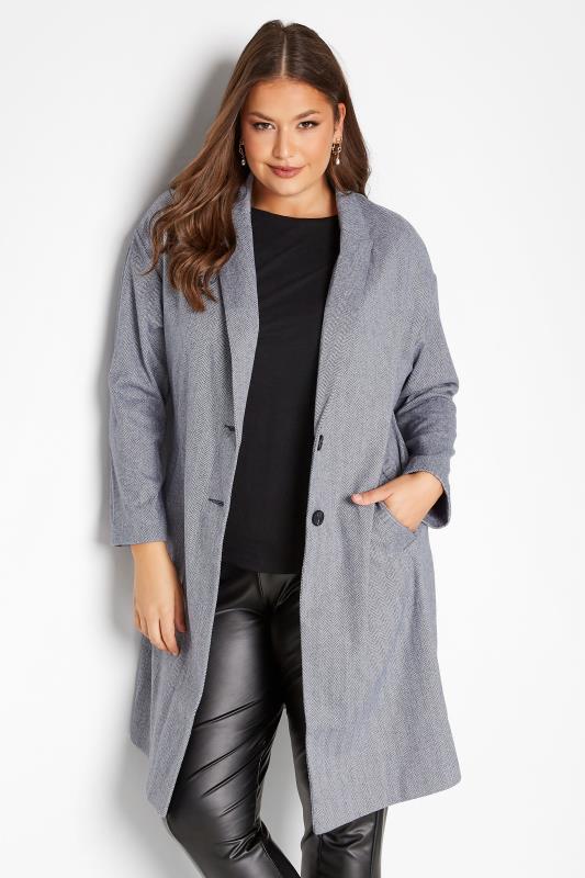 Plus Size Black Faux Fur Trim Aviator Jacket | Yours Clothing