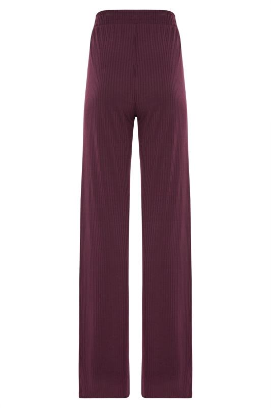 LTS Tall Berry Red Ribbed Wide Leg Lounge Pants 4