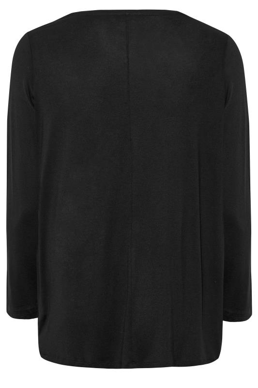 Plus Size Black Stud Neckline Top | Yours Clothing 7