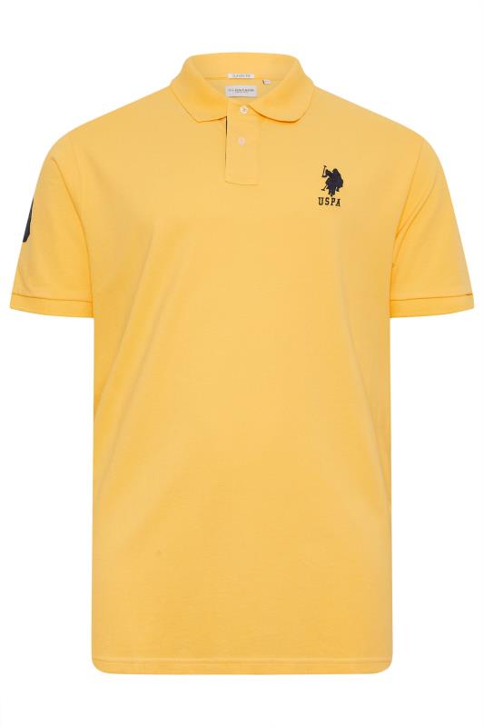 U.S. POLO ASSN. Big & Tall Yellow Player 3 Pique Polo Shirt | BadRhino 3