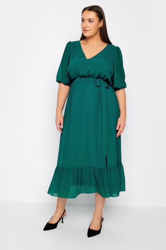 Avenue Green Tie Waist Midi Dress 1
