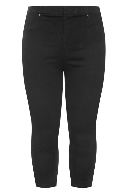 Plus Size Black Cropped JENNY Stretch Jeggings | Yours Clothing  5