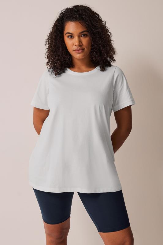 EVANS Plus Size White Essential T-Shirt | Evans 1