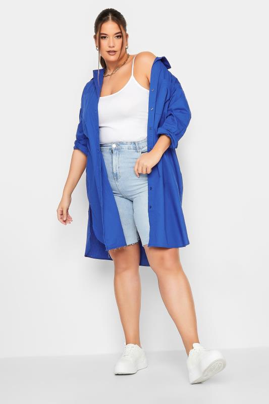 LIMITED COLLECTION Plus Size Cobalt Blue Midi Shirt Dress | Yours Clothing 3