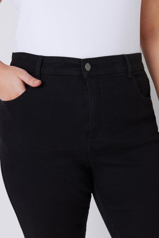 EVANS Plus Size Curve Fit Black Bootcut Jeans  | Evans 5
