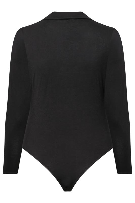 LIMITED COLLECTION Plus Size Black Ruched Front Bodysuit | Yours Clothing  7