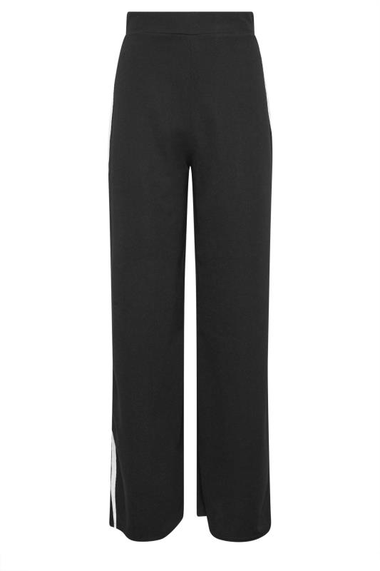 LTS Tall Womens Black & White Side Stripe Scuba Wide Leg Trousers | Long Tall Sally 5