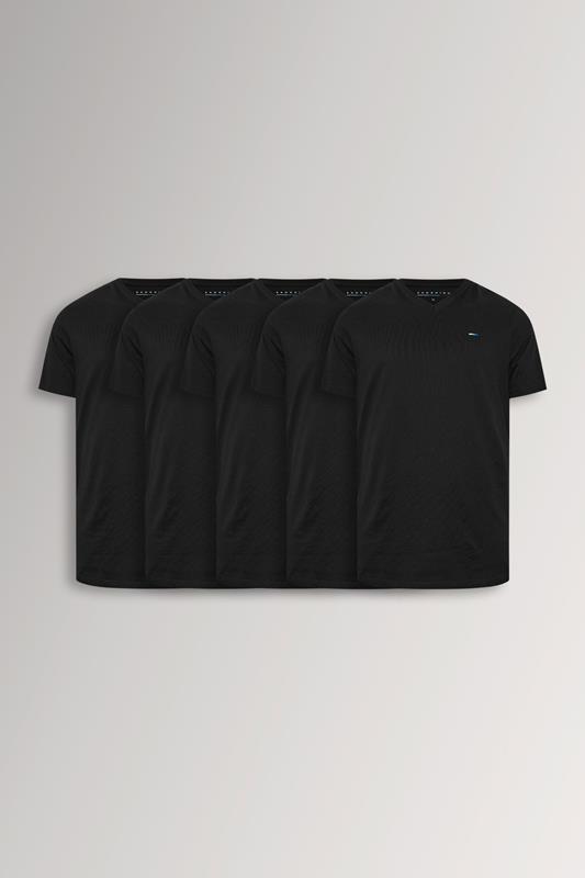BadRhino Big & Tall Black 5 Pack V-Neck T-Shirts | BadRhino 1