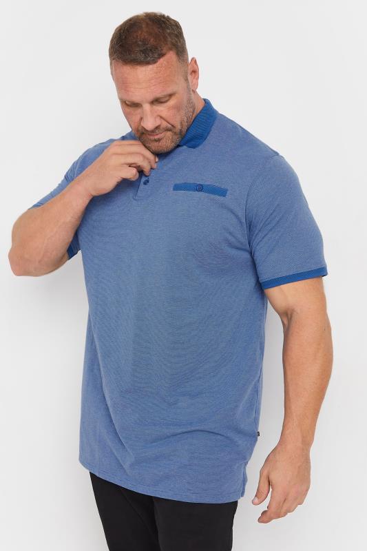 KAM Blue Dobby Pique Polo Shirt | BadRhino 1