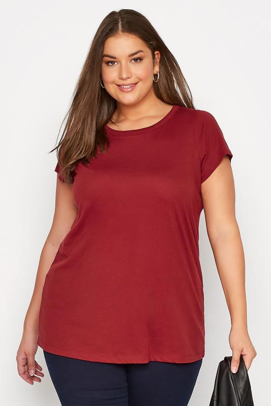 Plus Size Red Short Sleeve T-Shirt | Yours Clothing 1