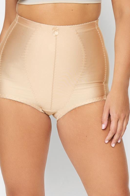 Plus Size Nude Medium Control Shaping Full Briefs | Yours Clothing 2