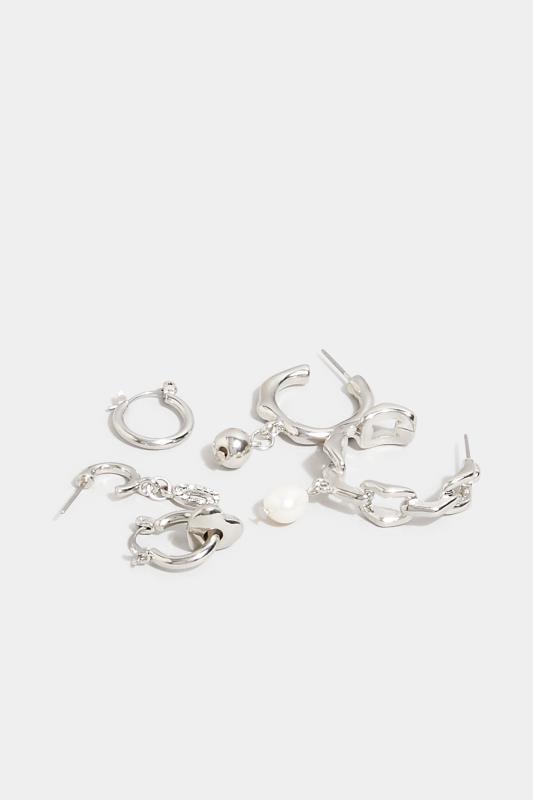 5 Pack Silver Hoop Ear Cuff Earrings | Yours Clothing 5