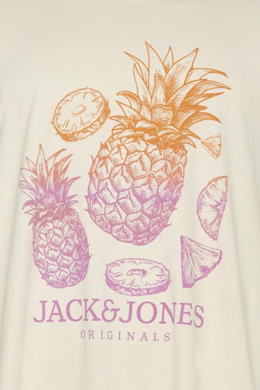 JACK & JONES Cream Short Sleeve Crew Neck T-Shirt | BadRhino 3
