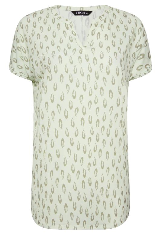 YOURS Curve Plus Size White Animal Print V-Neck T-Shirt | Yours Clothing  6