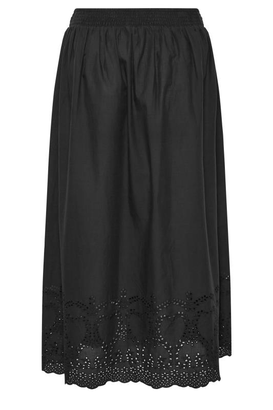 LIMITED COLLECTION Plus Size Black Broderie Anglaise Trim Maxi Skirt | Yours Clothing 4