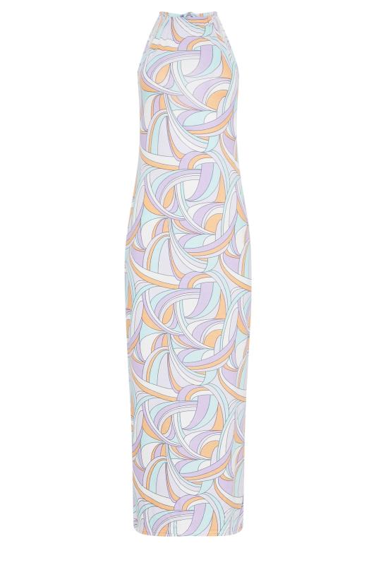 Petite Lilac Purple Swirl Print Halter Neck Maxi Dress | PixieGirl 6