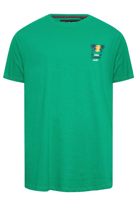 KAM Big & Tall Green 'Endless Summers' Print T-Shirt | BadRhino 4