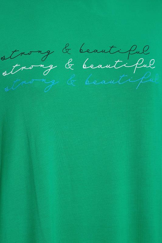 ACTIVE Curve Green 'Strong & Beautiful' Slogan T-Shirt_Z.jpg