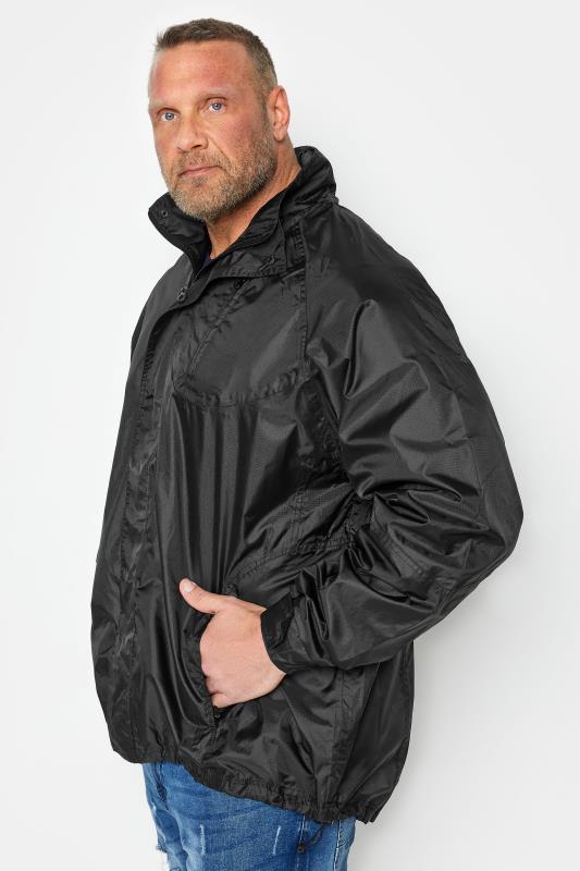 Men's  KAM Big & Tall Black Waterproof Jacket