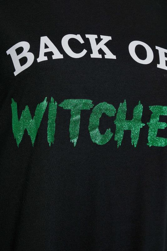 Plus Size Black 'Back Off Witches' Halloween T-Shirt | Yours Clothing 4