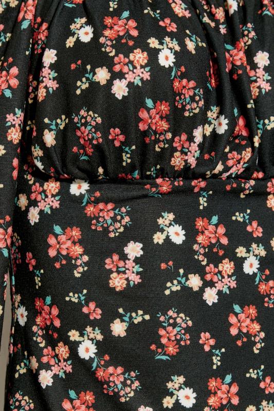 LTS Tall Women's Black Floral Print Long Sleeve Top | Long Tall Sally  5