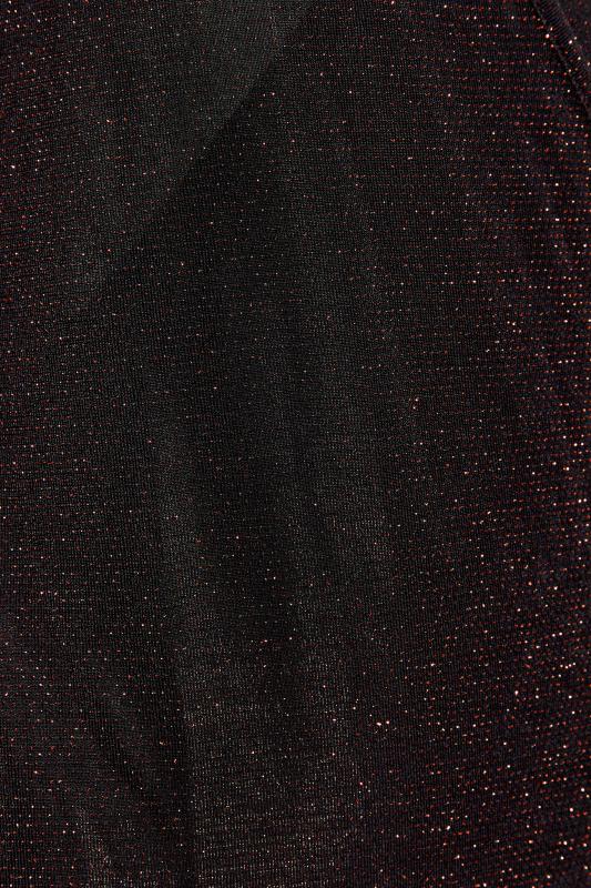 LTS Tall Women's Black & Brown Glitter Wrap Top | Long Tall Sally 5