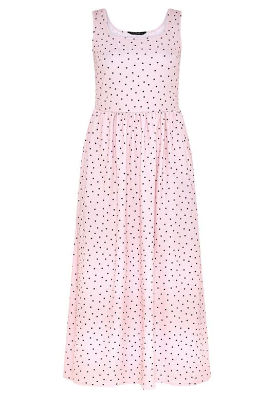  LIMITED COLLECTION Curve Pink Polka Dot Maxi Dress