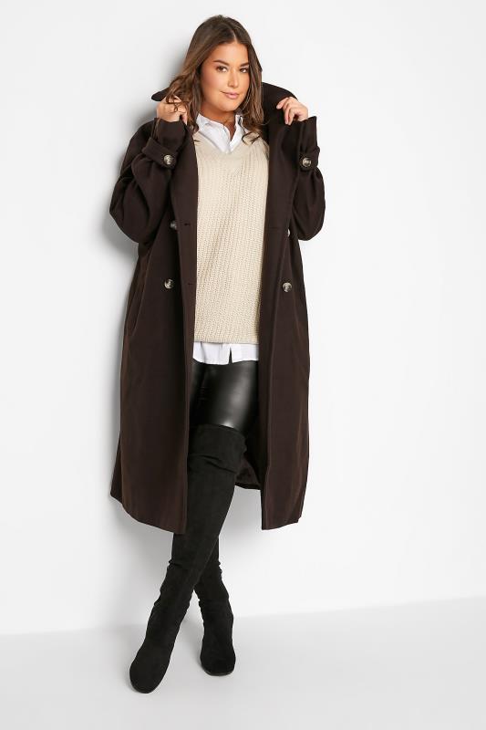LTS Tall Womens Chocolate Brown Formal Trench Coat | Long Tall Sally 2
