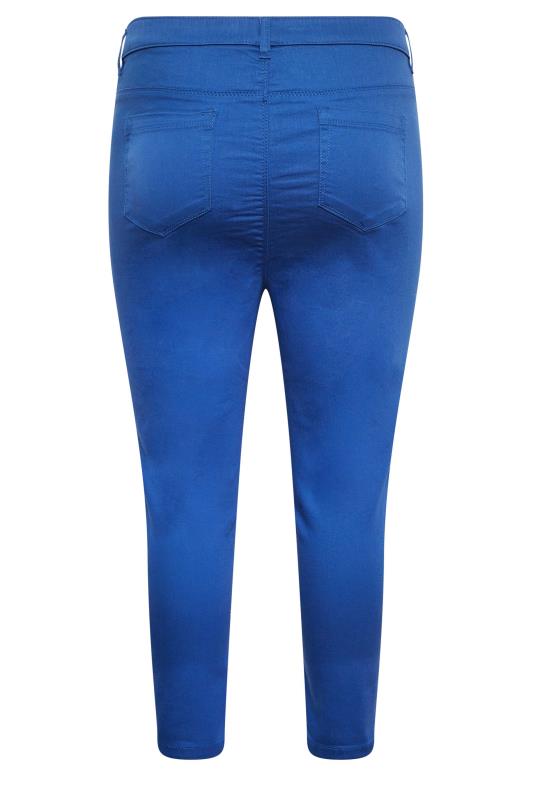 YOURS Curve Cobalt Blue Cropped Stretch GRACE Jeggings | Yours Clothing 5