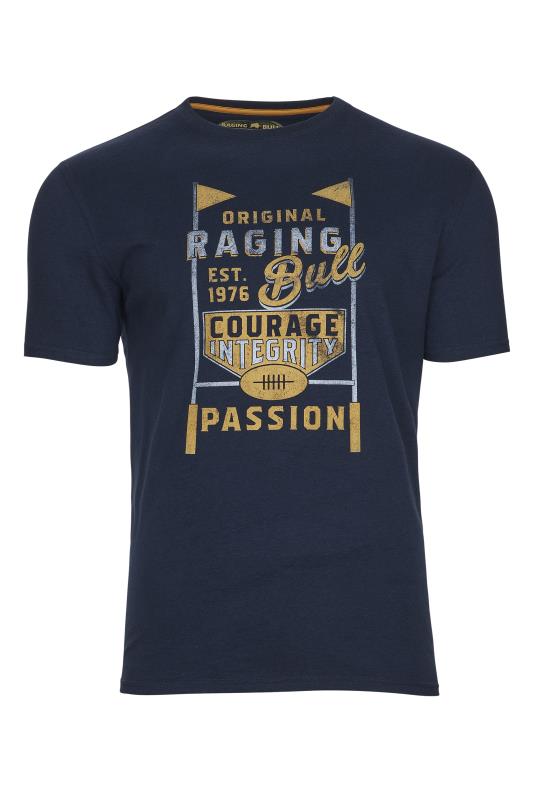 Plus Size  RAGING BULL Navy Rugby Sticks T-Shirt
