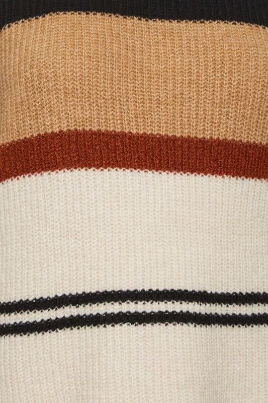 YOURS LUXURY Plus Size Brown Stripe Longline Jumper | Yours Clothing 7