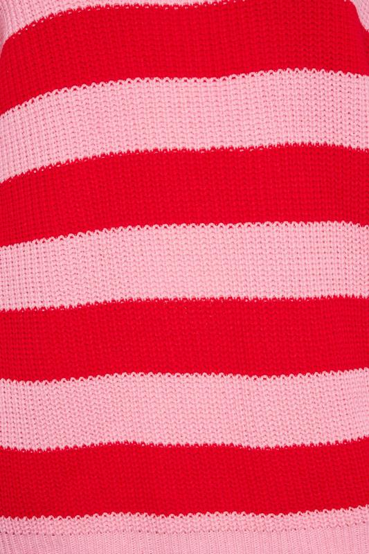 YOURS Plus Size Pink Stripe Jumper | Yours Clothing 5