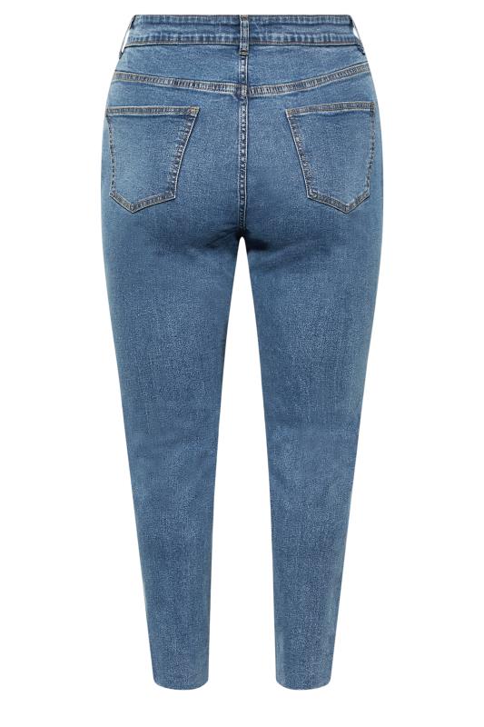 Plus Size Blue Embellished Mom Jeans | Yours Clothing 7