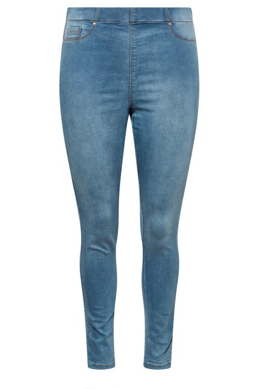 YOURS FOR GOOD Mid Blue Pull On Bum Shaper LOLA Jeggings | Yours Clothing 7