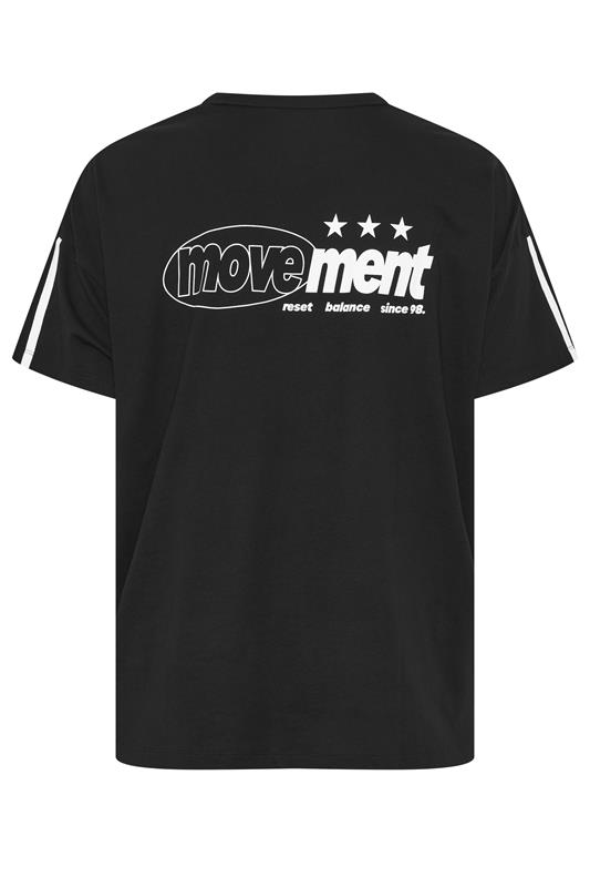 YOURS ACTIVE Plus Size Black 'Movement' T-Shirt | Yours Clothing 8