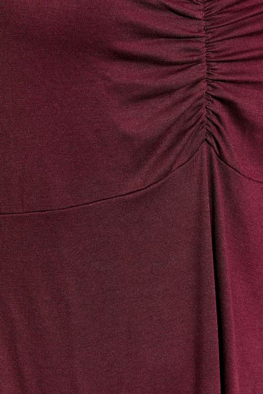 LIMITED COLLECTION Curve Berry Red Ruched Top 6