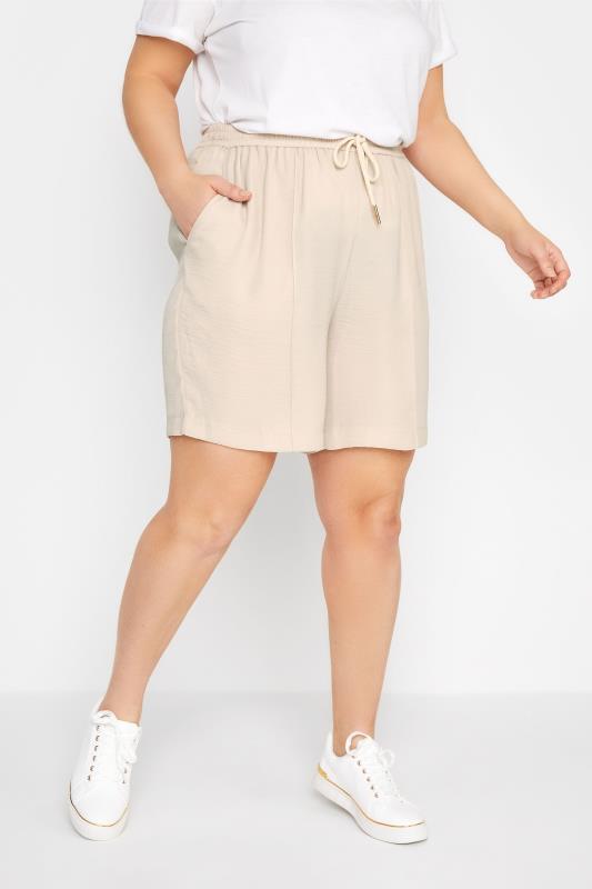 Plus Size  Curve Natural Brown Lightweight Twill Shorts