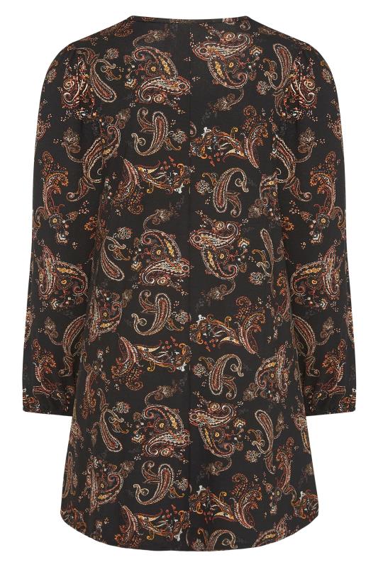 LIMITED COLLECTON Curve Black Paisley Print Swing Tunic Top_BK.jpg